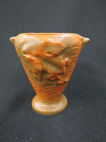 Appraisal: Roseville Pottery Bushberry Vase brown - excellent