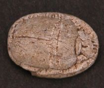 Appraisal: Egyptian Steatite Scarab with Baboon th Dynasty - B C