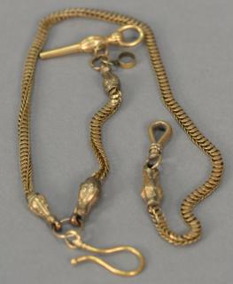 Appraisal: K gold watch chain end with serpent head grams K