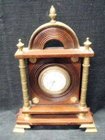 Appraisal: Day Clock in Mahogany Gilt Metal Frame From a Park