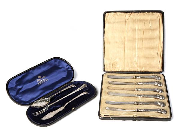 Appraisal: A group of assorted English silver flatware Comprising pair Scottish