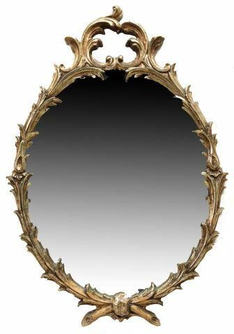 Appraisal: Louis XV style gilt mirror late th c rocaille composition