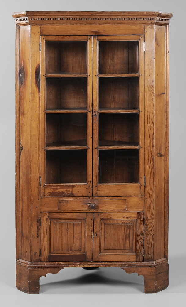 Appraisal: Southern Chippendale Yellow Pine Corner Cupboard attributed to Eastern Shore