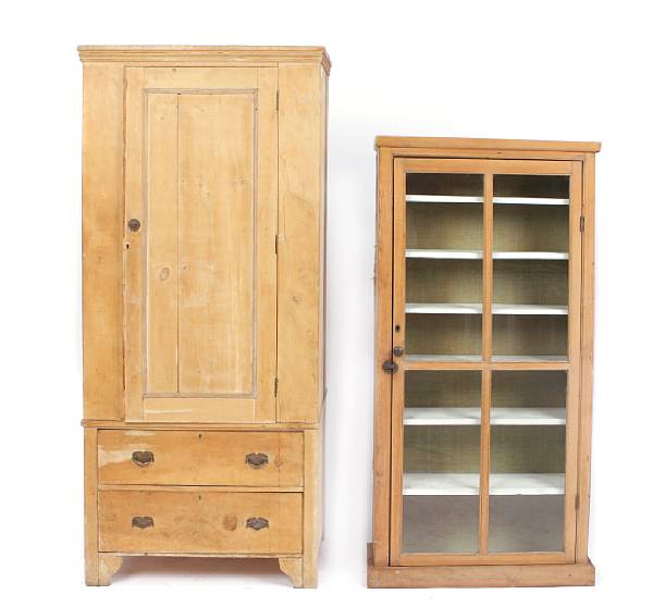 Appraisal: A provincial bookcase cabinet with glazed doors together with a