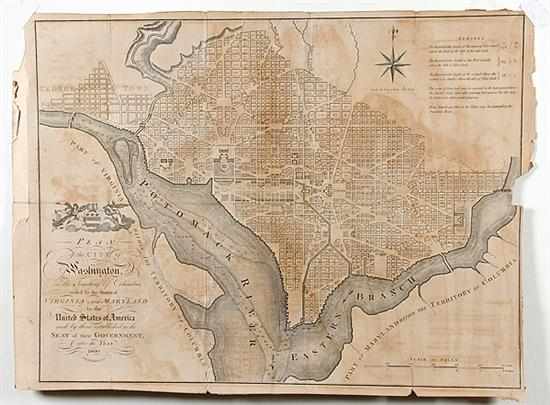 Appraisal: Rare early maps Washington D C PLAN OF THE CITY