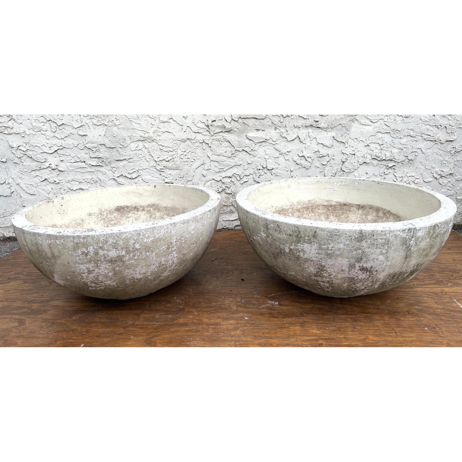 Appraisal: pcs cast Stone Bowl Form Garden Planters Mid Century Modern