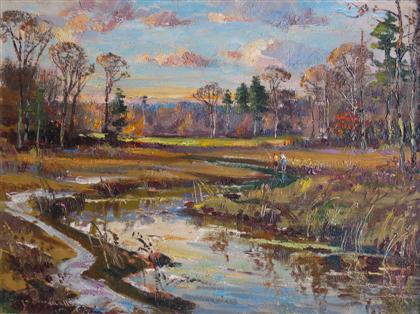 Appraisal: WAYNE BEAM MORRELL american b APPROACHING SPRING Signed bottom left