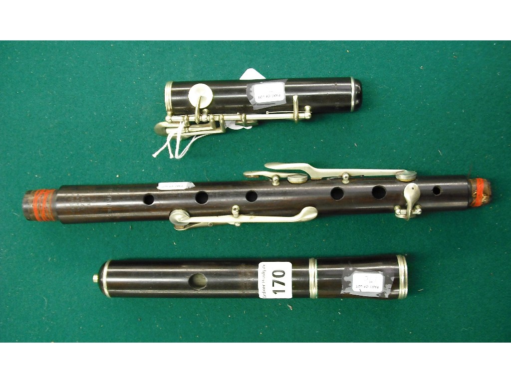 Appraisal: English rosewood flute by Boosey Hawkes circa stamped Made by