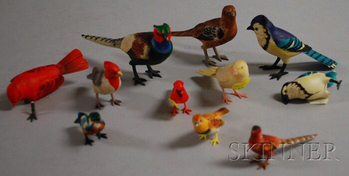 Appraisal: Eleven Asian Carved and Painted Ivory Bird Figures