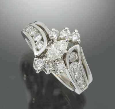 Appraisal: A Ladies' Diamond Engagement Set k white gold engagement ring