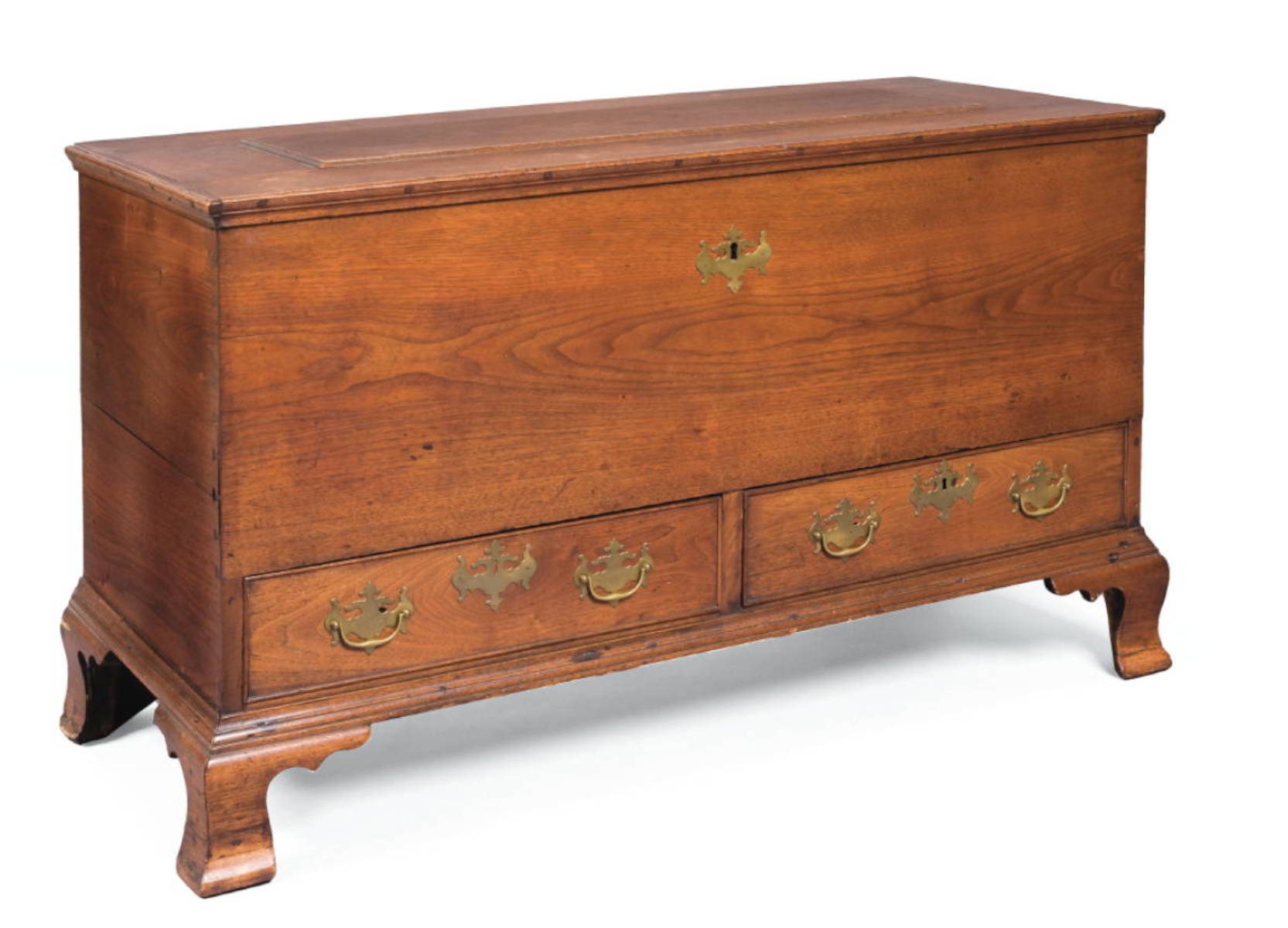 Appraisal: MID-ATLANTIC CHIPPENDALE WALNUT BLANKET CHEST WITH RAISED PANEL TOP The