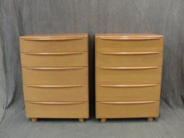 Appraisal: HEYWOOD WAKEFIELD Pair of Midcentury Chests Vintage Wakefield From a