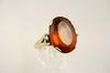 Appraisal: LADY'S RING - Large oval faceted sherry citrine in K