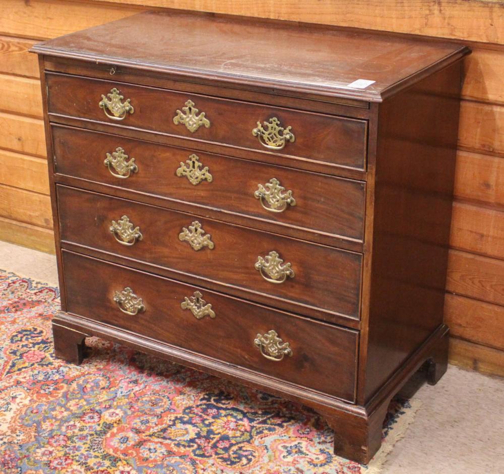 Appraisal: GEORGE III MAHOGANY BACHELOR'S CHEST English early th century having