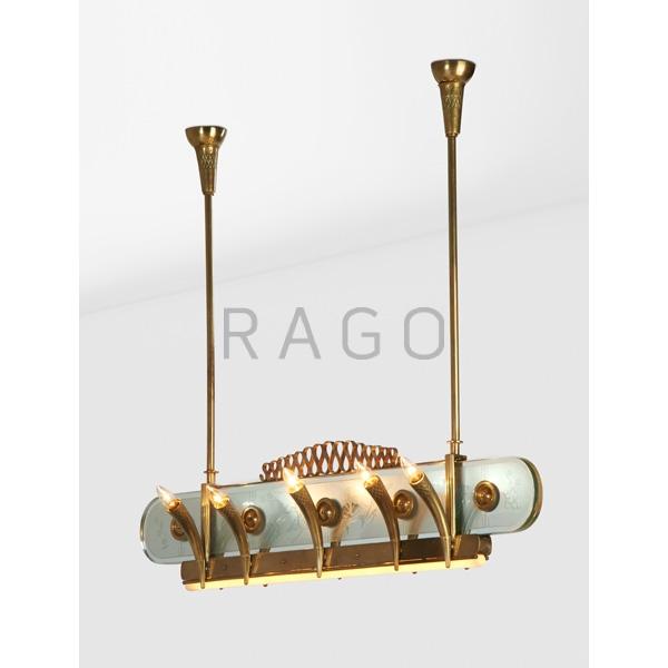 Appraisal: FONTANA ARTE Hanging fixture Condition Report Light oxidation to brass