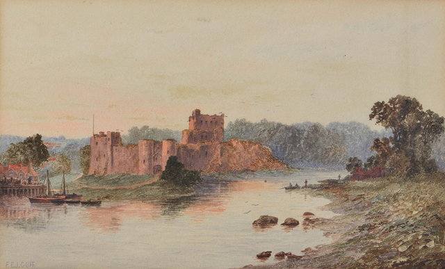 Appraisal: Frederick Edward Joseph Goff British - Chepstow Castle from the