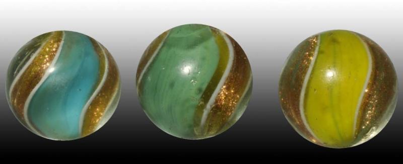 Appraisal: Lot of Ribbon Core Swirl Lutz Marbles Description Appear to