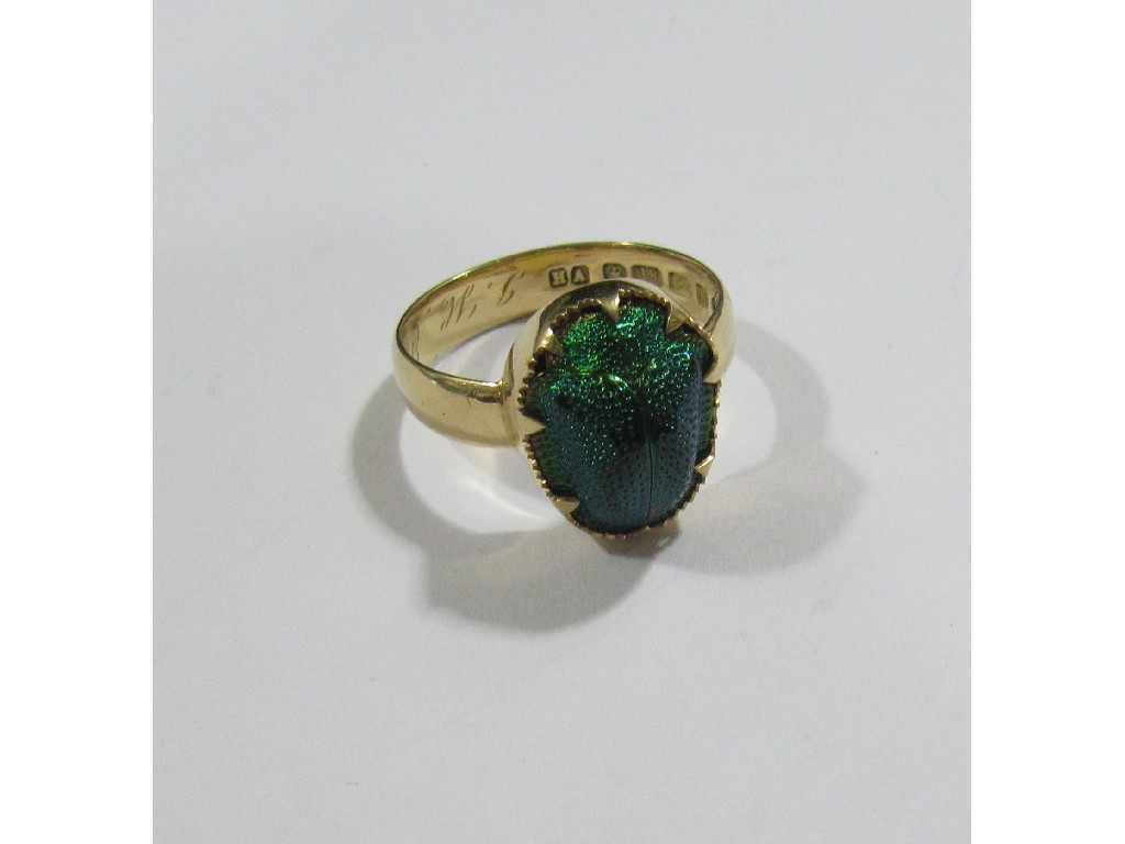 Appraisal: Victorian ct gold scarab beetle set dress ring