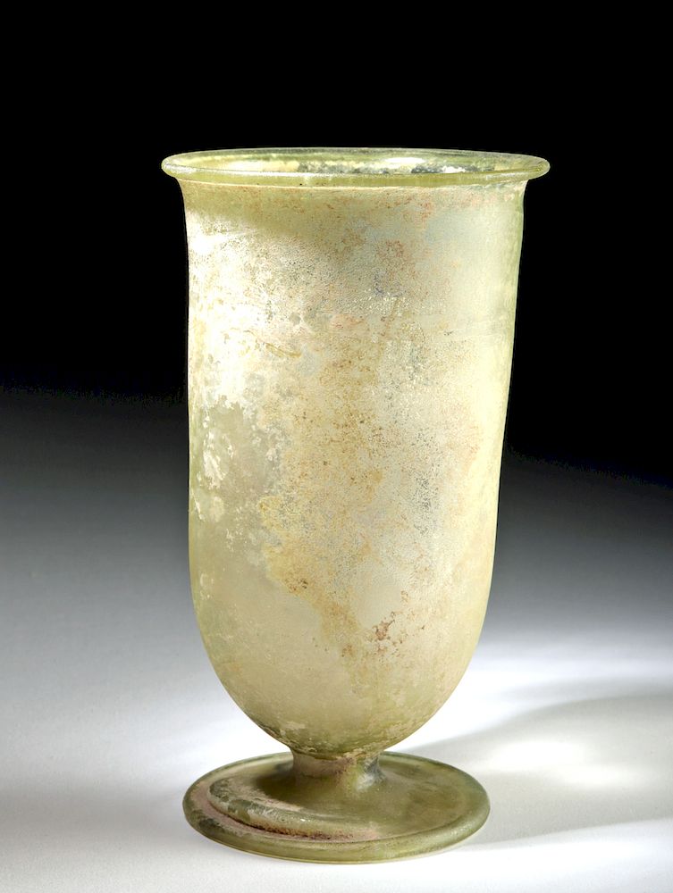 Appraisal: Lovely Roman Glass Footed Cup Roman Imperial Period ca nd