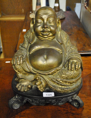 Appraisal: A Chinese bronze figure of Budai Hoshang cm h to