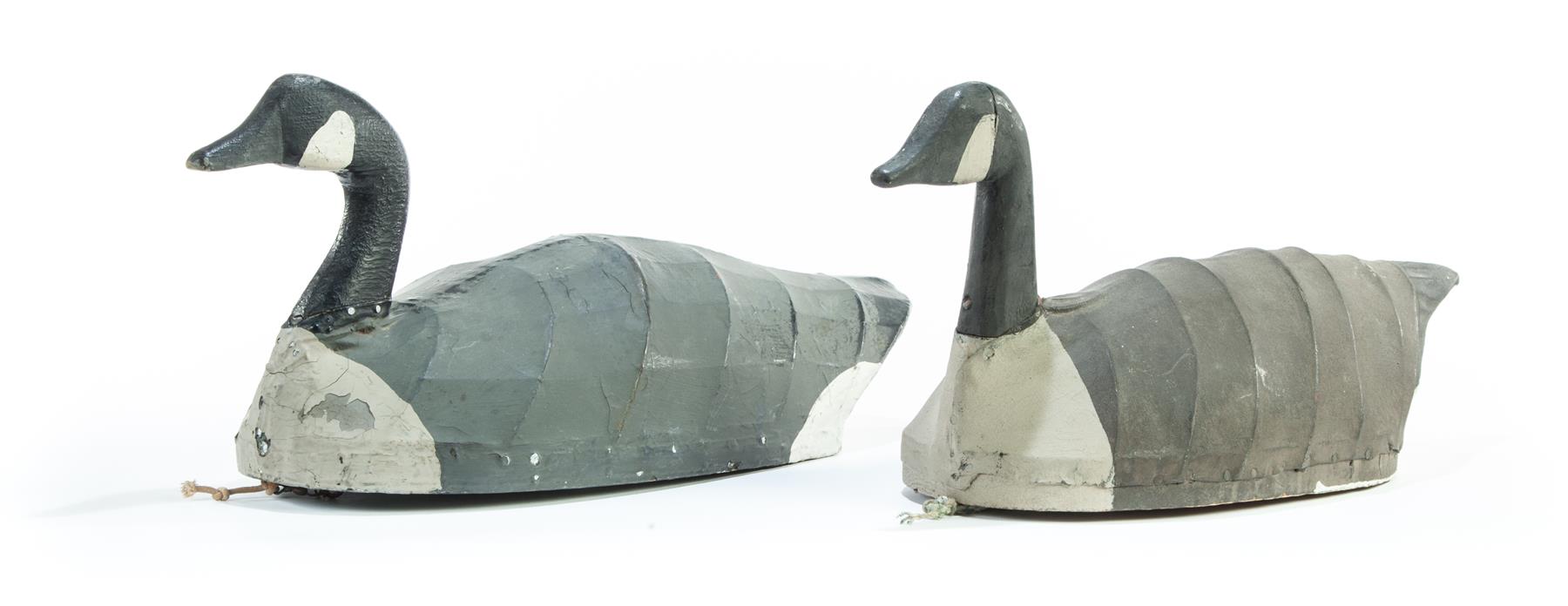 Appraisal: TWO CANADA GEESE DECOYS American nd half- th century Canvas