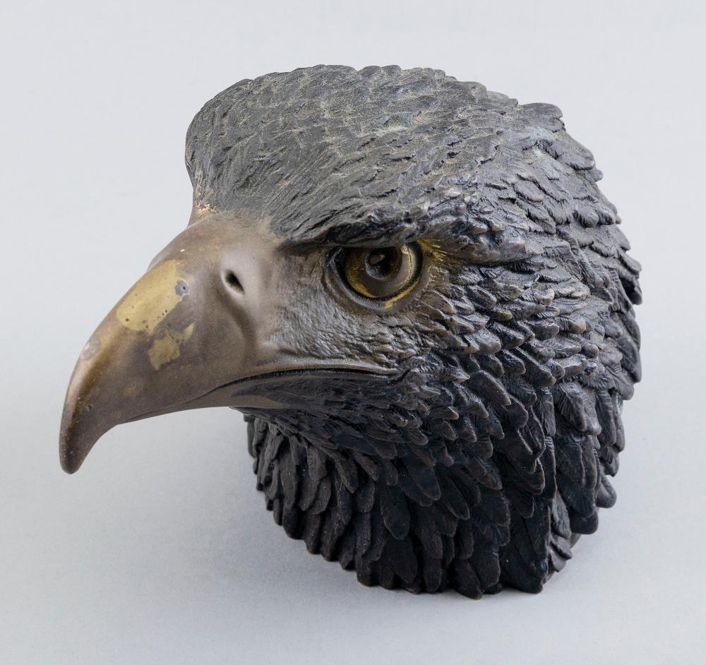 Appraisal: BRONZE EAGLE'S HEAD TH CENTURY HEIGHT BRONZE EAGLE'S HEAD th