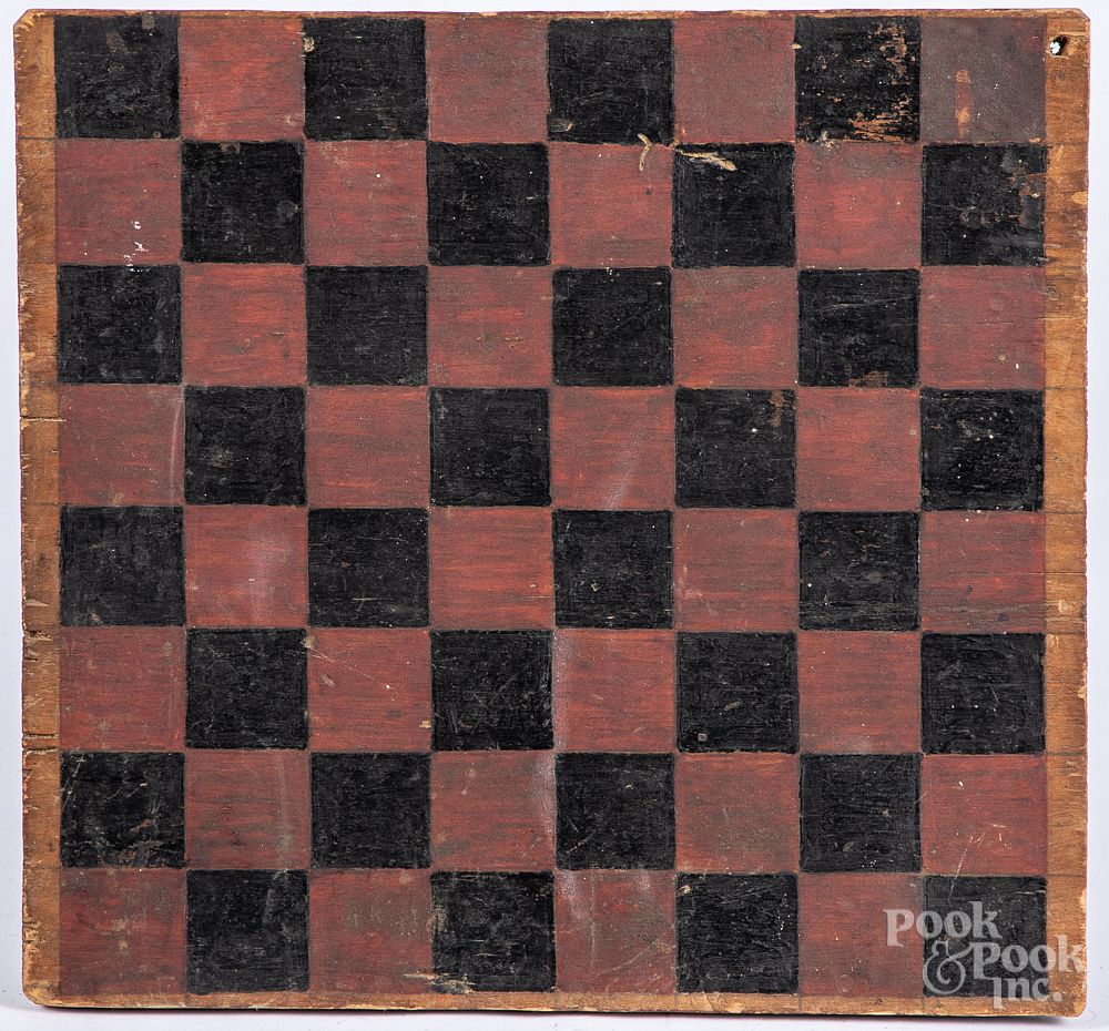 Appraisal: Two painted gameboards late th c Two painted gameboards late