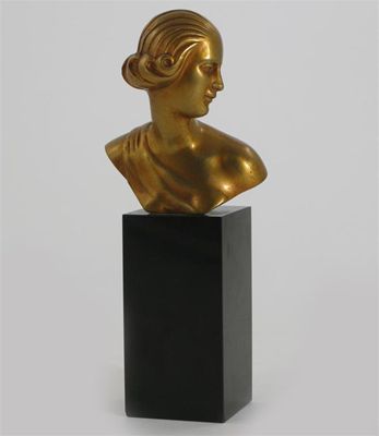 Appraisal: A gilt bronze bust of a woman cast from a