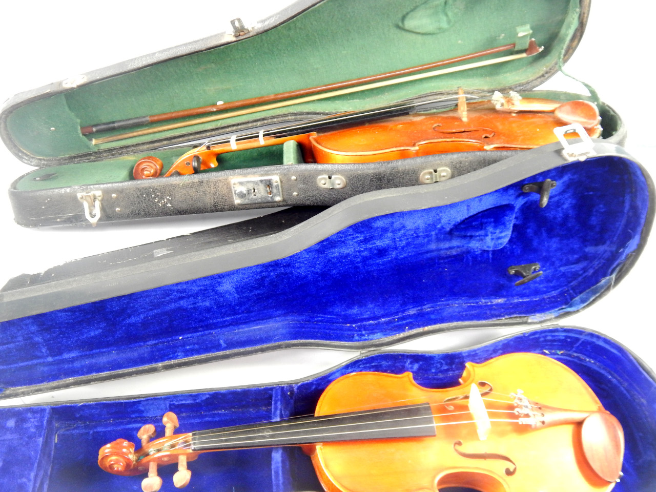 Appraisal: Two Skenter student violins and five Chinese student violins all