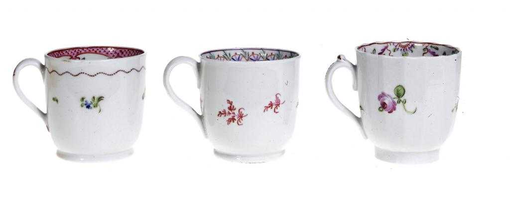 Appraisal: A NEW HALL COFFEE CUP AND TWO OTHERS ONE A