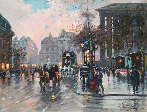 Appraisal: GEROME Francois French - Parisian Street Scene Oil Canvas ''