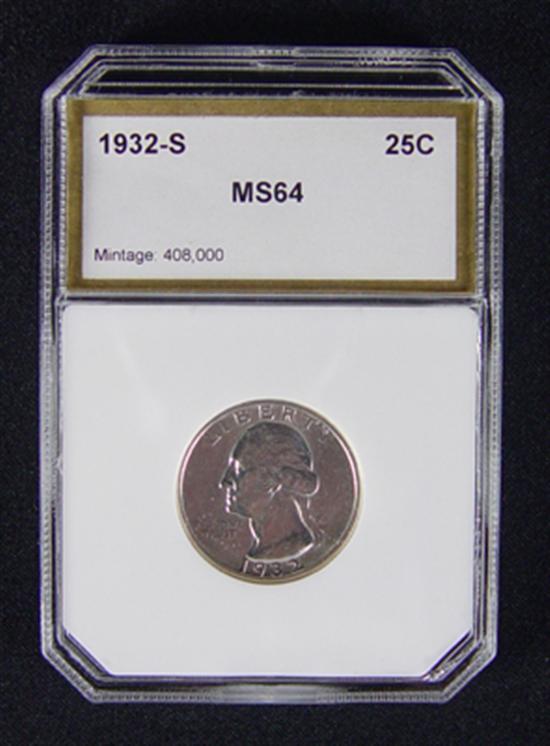 Appraisal: -S Washington Quarter Key coin in this series PCI certified