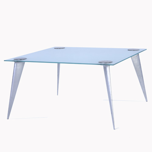 Appraisal: PHILIPPE STARCK Dinette table with square frosted glass top on