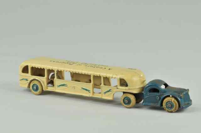 Appraisal: ARCADE GREYHOUND GMC BUS Cast iron painted in blue and