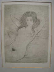 Appraisal: An etching of a young nude signed and numbered in