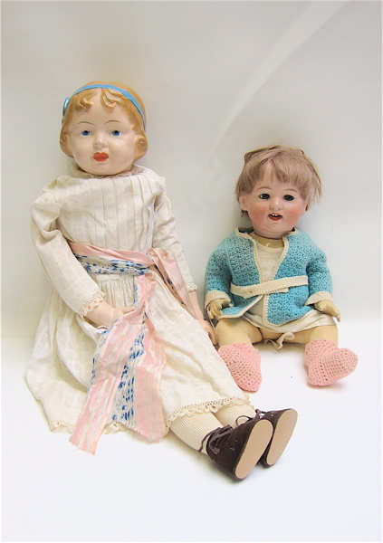 Appraisal: TWO COLLECTIBLE DOLLS the first a composition joint body doll