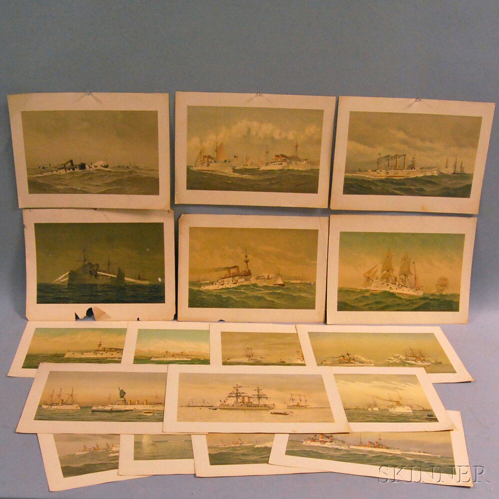 Appraisal: Seventeen Frederick Cozzens Nautical Chromolithographs Hartford Connecticut late th century