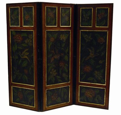 Appraisal: A Victorian oak and parcel gilt double sided three fold