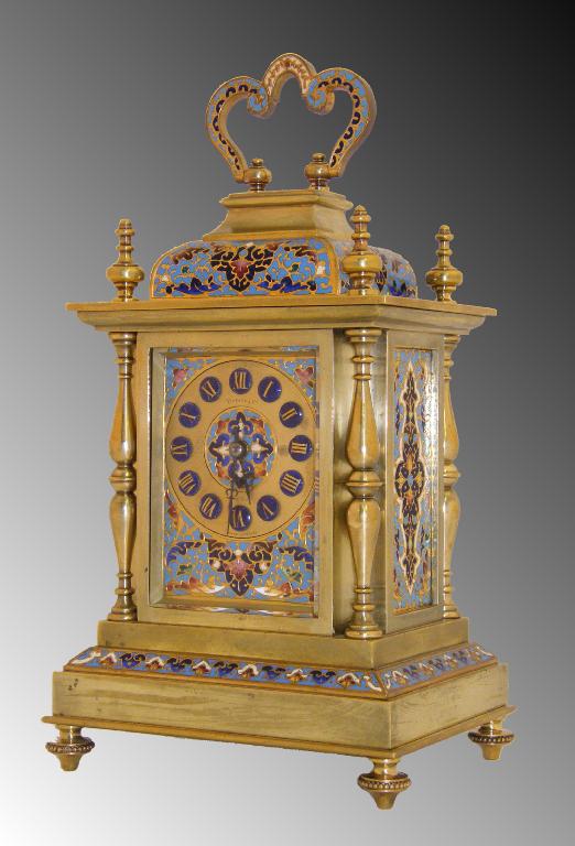 Appraisal: Good French ormolu and champleve carriage clock signed Tiffany Co