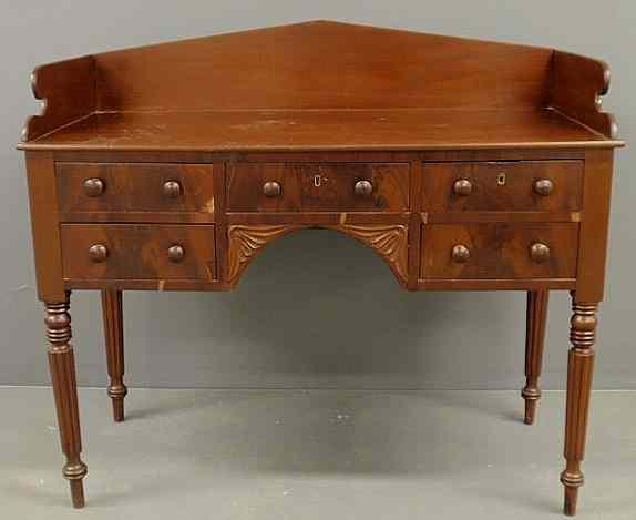 Appraisal: Sheraton mahogany sideboard c with a galleried top five small