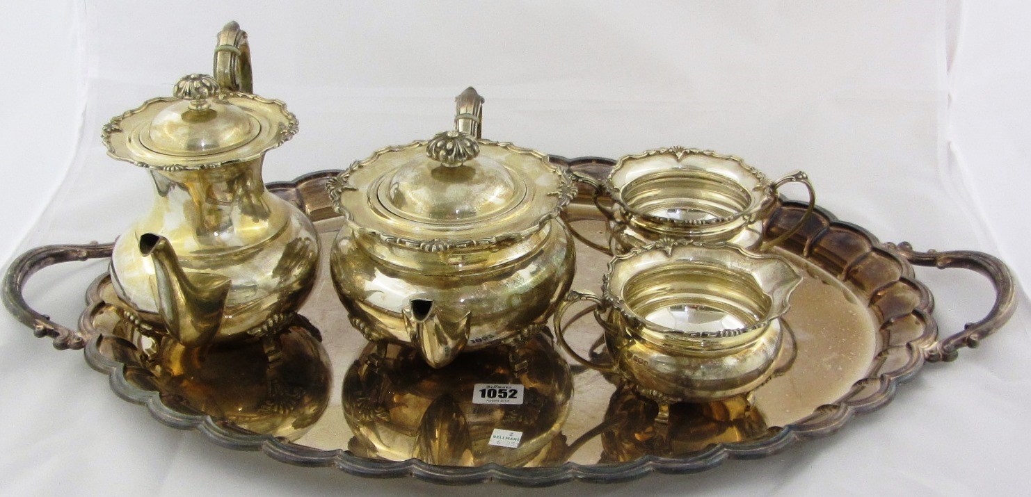 Appraisal: A silver four piece tea and coffee set comprising a