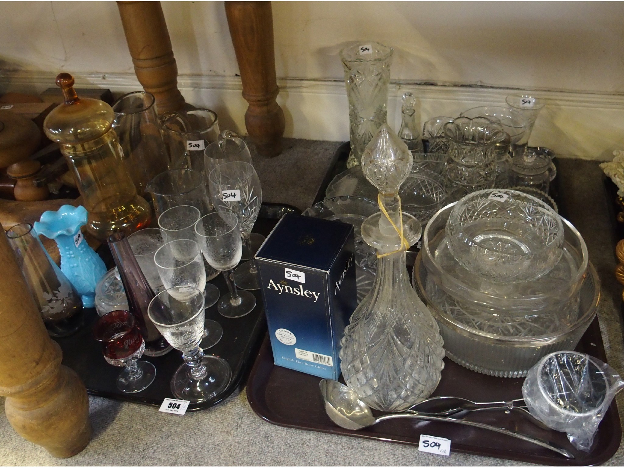 Appraisal: Assorted cut glass and other glassware including drinking glasses bowls