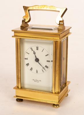 Appraisal: A miniature gilt brass carriage clock James Ritchie Edinburgh cm