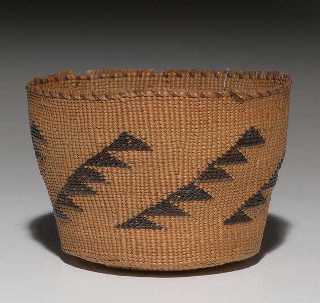 Appraisal: Tlingit basket Northwest Coast polychrome twined design w x h