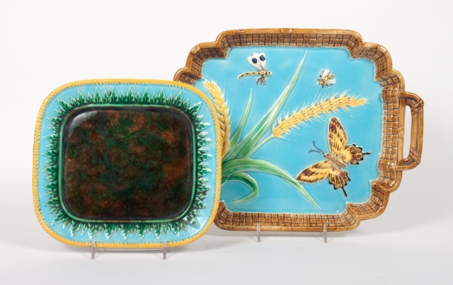 Appraisal: George Jones majolica tray and an underplate late th century