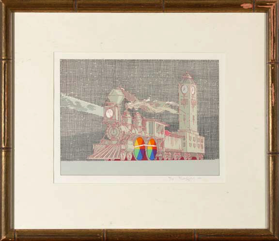 Appraisal: William Crutchfield American b Rainbow Train silkscreen in colors sight