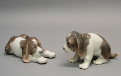 Appraisal: LLADRO - pcs - Beagle Puppy - G - Chips