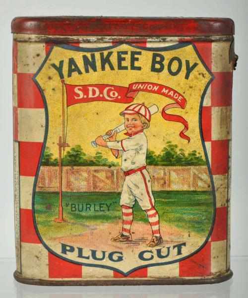 Appraisal: Yankee Boy Vertical Pocket Tobacco Tin Description Moderate wear and