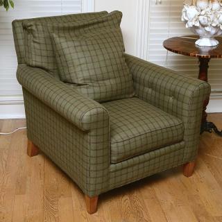 Appraisal: Ralph Lauren upholstered tweed type club chair Ralph Lauren upholstered