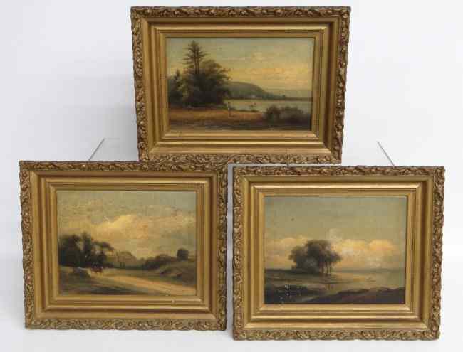 Appraisal: Lot three th c Hudson River School landscapes One signed